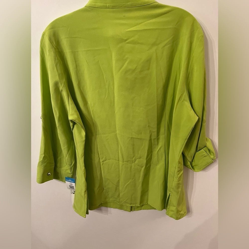KATHY CHE NEW YORK STRETCH MILITARY SHIRT  COLOR IS CITRUS. SIZE PXL. NWT - Picture 3 of 8